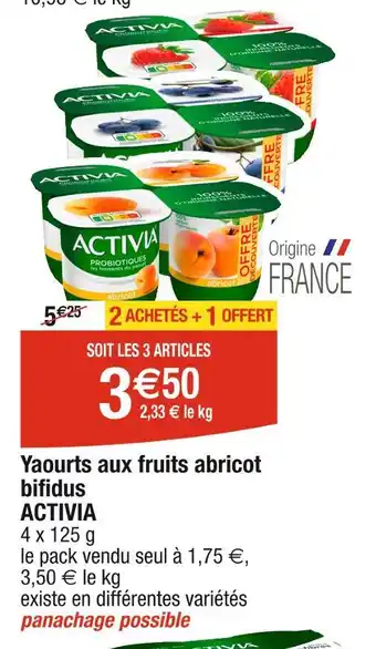 Cora x Carrefour ACTIVIA Yaourts aux fruits abricot bifidus offre