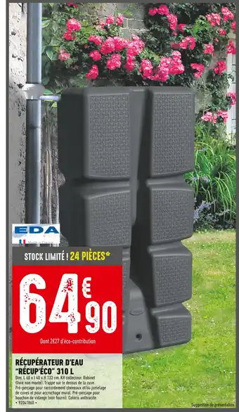 EDA RÉCUPÉRATEUR D'EAU “RÉCUP'ÉCO” 310 L