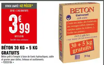 Batkor BÉTON 30 KG + 5 KG GRATUITS offre