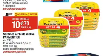 Cora x Carrefour PARMENTIER Sardines à l’huile d’olive offre
