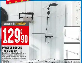 Brico Cash PAROI DE DOUCHE 120 X 200 CM offre