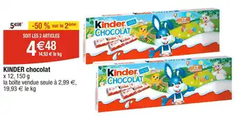 Cora x Carrefour KINDER KINDER chocolat offre