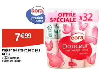 Cora x Carrefour CORA Papier toilette rose 2 plis offre