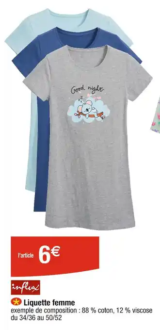 Cora x Carrefour Influx Liquette femme offre