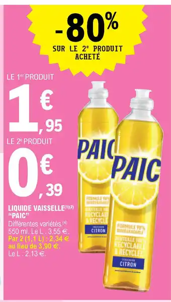 E.Leclerc Liquide Vaisselle "Paic" offre