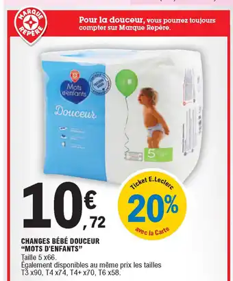 E.Leclerc Changes Bébé Douceur "Mots D'enfants offre