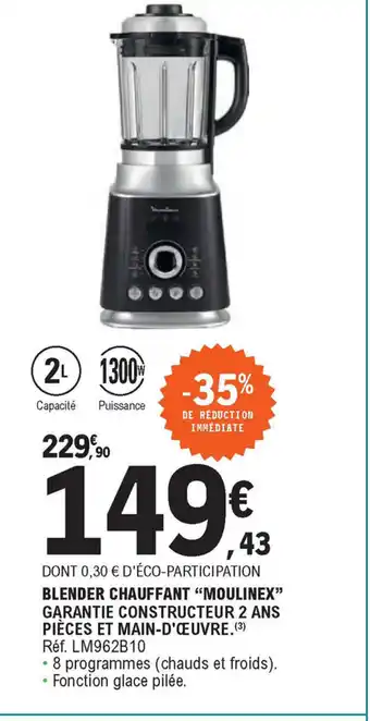 E.Leclerc Blender Chauffant "Moulinex" offre