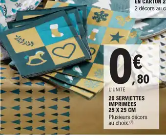 E.Leclerc 20 Serviettes Imprimess 25 x 25 cm offre