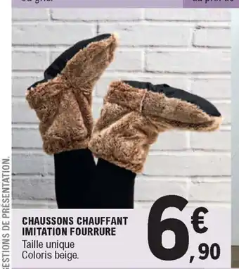 Chaussons Chauffant Imitation Fourrure