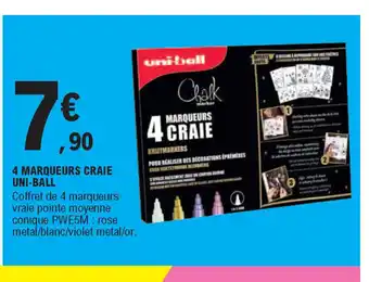 4 Marqueurs Craie Uni-Ball