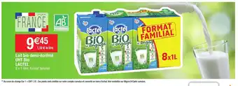 Lait Bio Demi-écrémé UHT Bio Lactel