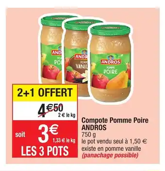 Migros Compote Pomme Poire Andros offre