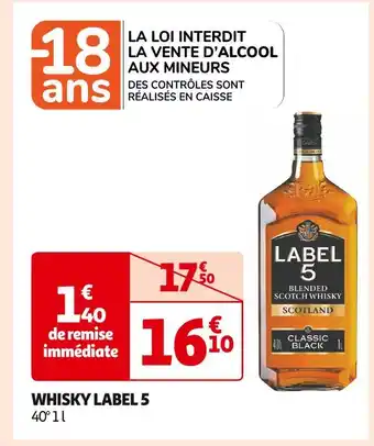 Auchan Supermarché LABEL 5 WHISKY offre