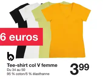 Zeeman Tee-shirt col V femme offre