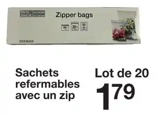 Zeeman Sachets refermables avec un zip offre