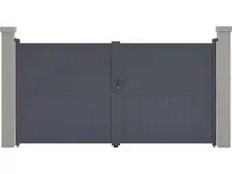 Portail aluminium Maurice - 349.5 x 180.9 cm - Gris