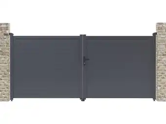 Portail aluminium Marc - 349.5 x 155.9 cm - Gris