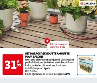 Auchan KIT D'ARROSAGE GOUTTE À GOUTTE POUR BALCON offre