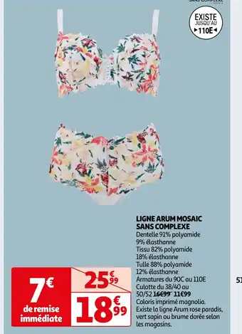 Auchan LIGNE ARUM MOSAIC SANS COMPLEXE offre