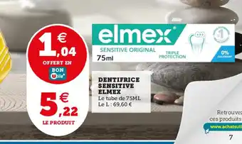 Utile DENTIFRICE SENSITIVE ELMEX offre