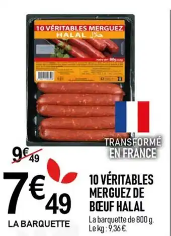 marché frais Géant 10 VÉRITABLES MERGUEZ DE BŒUF HALAL offre