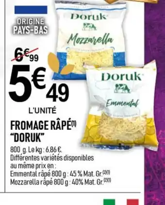 marché frais Géant FROMAGE RÂPÉ "DORUK" offre