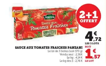 Hyper U SAUCE AUX TOMATES FRAICHES PANZANI offre