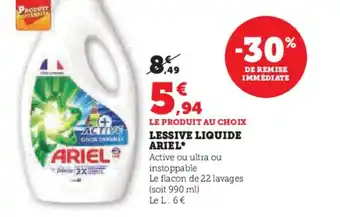 Hyper U LESSIVE LIQUIDE ARIEL* offre