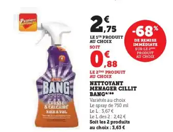 Hyper U NETTOYANT MENAGER CILLIT BANG offre