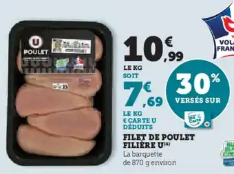 Hyper U FILET DE POULET FILIÈRE U offre