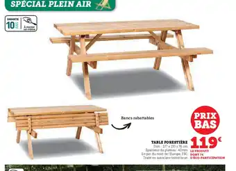 TABLE FORESTIÈRE