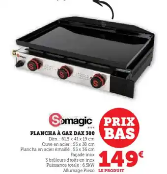 Hyper U Somagic PLANCHA À GAZ DAX offre