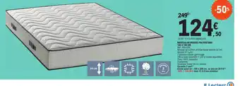 E.Leclerc MATELAS EN MOUSSE POLYURÉTANE 140 X 190 CM offre