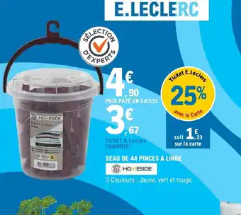 E.Leclerc SEAU DE 44 PINCES A LINGE offre