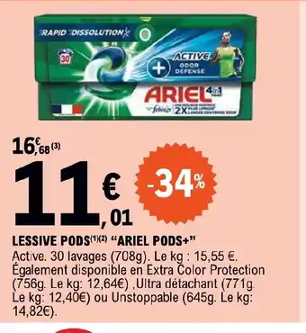 E.Leclerc LESSIVE PODS ARIEL PODS offre