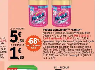 E.Leclerc POUDRE DÉTACHANT VANISH offre