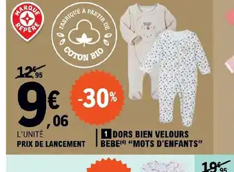 E.Leclerc 1 DORS BIEN VELOURS BEBE MOTS D'ENFANTS offre