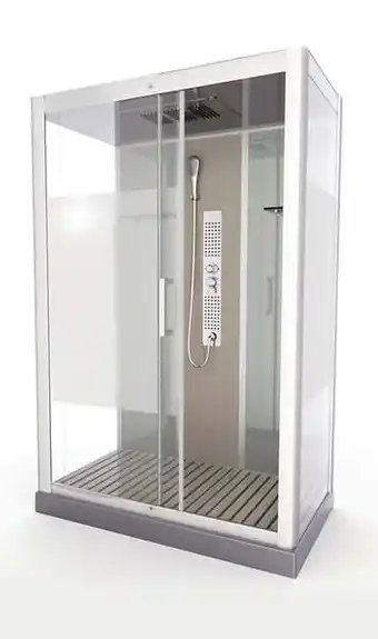 Cabine de douche rectangle - Gris métal - L150xl75xH230cm