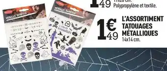 L’assortiment tatouages métalliques