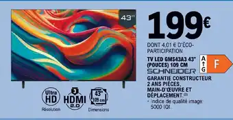 E.Leclerc TV LED GMS43A3 43" A (POUCES) 190 CM offre