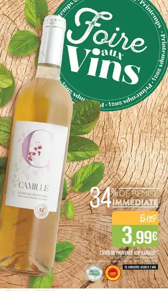 Match CÔTES DE PROVENCE AOP CAMILLE offre