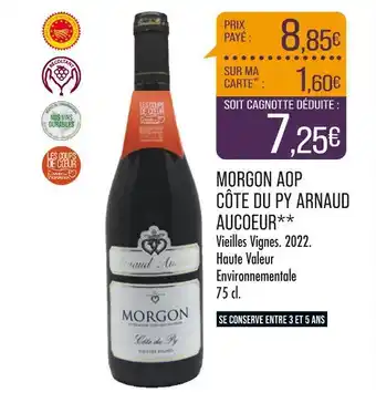 Match ARNAUD AUCOEUR MORGON AOP CÔTE DU PY offre