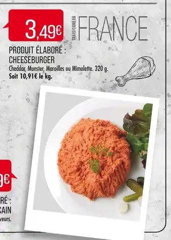 Match PRODUIT ÉLABORÉ : CHEESEBURGER offre