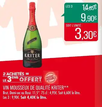 Match KRITER VIN MOUSSEUX DE QUALITÉ offre