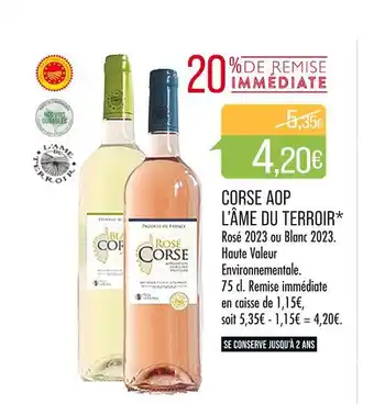 Match L’ÂME DU TERROIR CORSE AOP offre