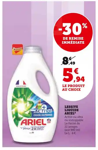 Super U ARIEL LESSIVE LIQUIDE offre