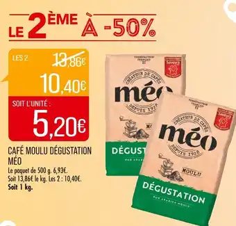 Match MÉO CAFÉ MOULU DÉGUSTATION offre