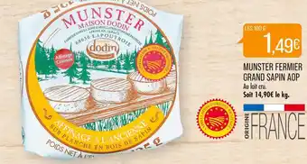 Match MAISON DODIN MUNSTER FERMIER GRAND SAPIN AOP offre