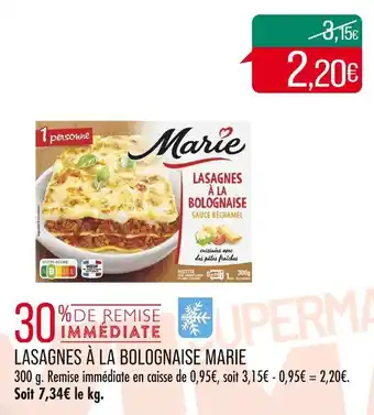 Match MARIE LASAGNES À LA BOLOGNAISE offre