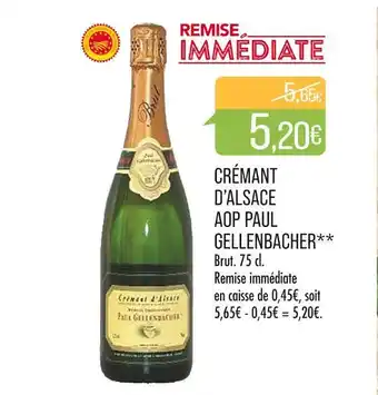 Match PAUL GELLENBACHER CRÉMANT D’ALSACE AOP offre